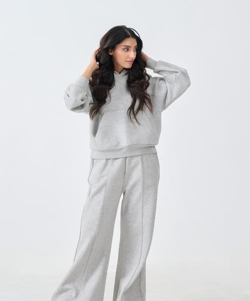 Cozy Fleece Pullover Hoodie (Heather Gray)